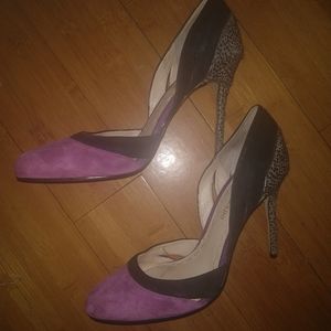 Purple and black suede Enzo Angiolini heels Size 7